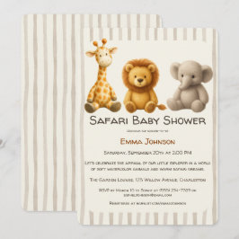 The Little Explorer | Safari Friends Baby Shower Kaart