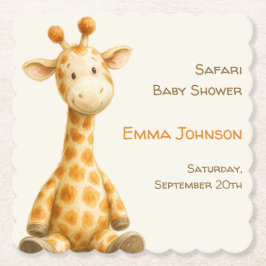 The Little Explorer | Safari Friends Baby Shower Kartonnen Onderzetters