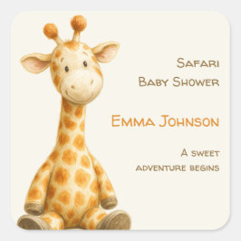 The Little Explorer | Safari Friends Baby Shower Vierkante Sticker
