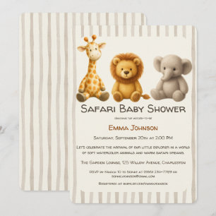 The Little Explorer Safari Vrienden Baby Shower Kaart