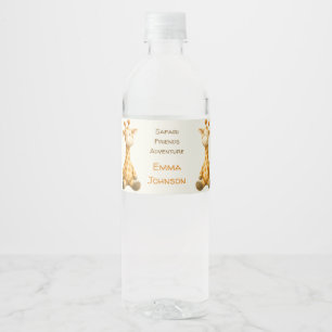 The Little Explorer Safari Vrienden Baby Shower Waterfles Etiket