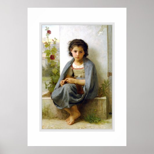 The Little Knitter 1882, Bouguereau Poster (Voorkant)