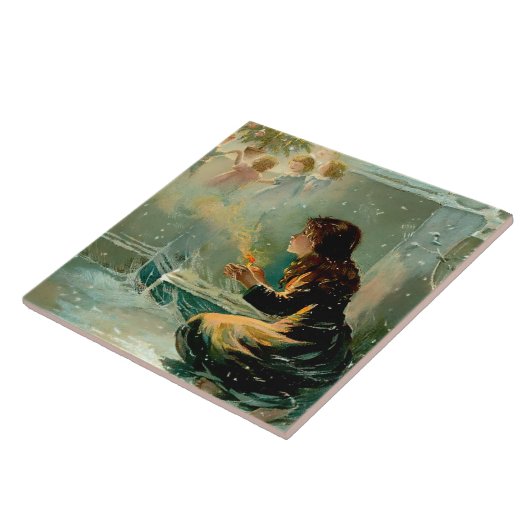 "The Little Match Girl" van E S Hardy Tegeltje (Zijkant)