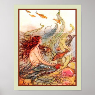 "The Little Mermaid" ca. 1920s door Eleanor Abbott Poster