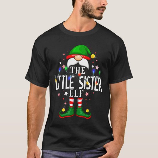 The Little Sister Elf Christmas Family Pajama Part T-shirt (Voorkant)
