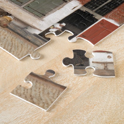 The Little Street by Johannes Vermeer Legpuzzel (Zijkant)