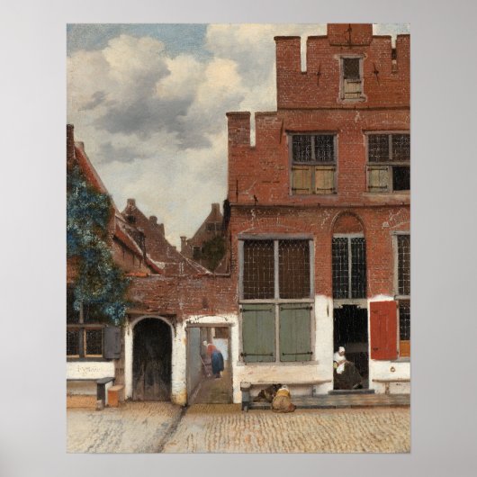 The Little Street by Johannes Vermeer Poster (Voorkant)