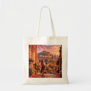 The Little Travel Girl Edinburgh Castle Tote Bag