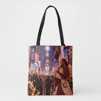 The Little Travel Girl New York Nieuwjaar Schouder Tote Bag