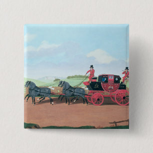 The Liverpool and London Royal Mail Coach, 1812 Vierkante Button 5,1 Cm