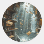 The Living Library Ronde Sticker (Voorkant)