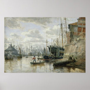 The Log Cabin te Hamburg Harbour, 1848 Poster