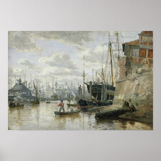 The Log Cabin te Hamburg Harbour, 1848 Poster (Voorkant)