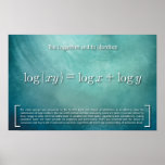 The Logarithm Poster<br><div class="desc">The initial concept was discovered by the Scottish Laird John Napier of Merchiston in an effort to make the multiplication of large numbers,  then incredibly tedious and time consuming,  easier and faster. It was later refined by Henry Briggs to make reference tables easier to calculate and more useful.</div>