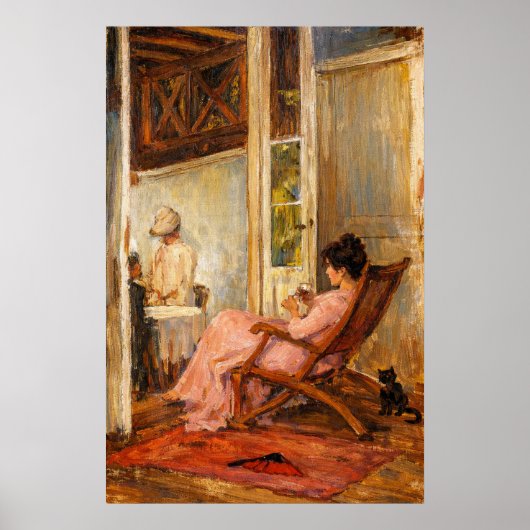 The Loggia by John William Waterhouse Poster (Voorkant)