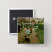 The Loiterers, 1888 (olie op canvas) Vierkante Button 5,1 Cm (Voorkant /achterkant)