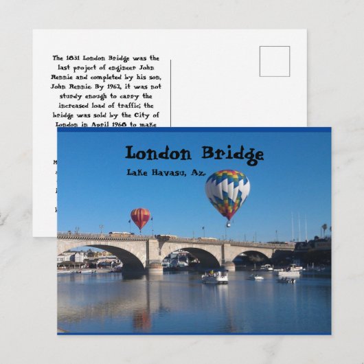 The London Bridge, Lake Havasu, Az. Briefkaart (Voorkant / Achterkant)