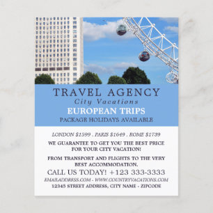 The London Eye, London City, Travel Agency Flyer
