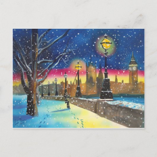 The London lamplighter thames Gordon Bruce art Briefkaart (Voorkant)