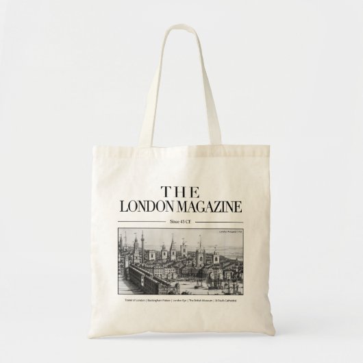 The London Magazine Bag, Historic City London Tote Bag (Voorkant)