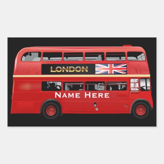 The London Red Bus Rechthoekige Sticker (Voorkant)