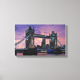 The London Tower Bridge bij nachtschildering Canvas Afdruk