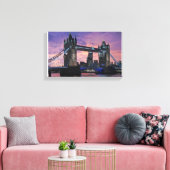 The London Tower Bridge bij nachtschildering Canvas Afdruk (Insitu (Woonkamer))