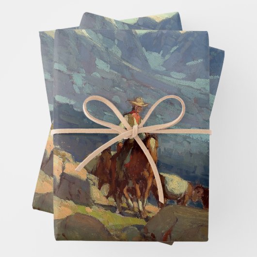 "The Lone Packer" Westerne kunst van Edgar Payne Inpakpapier Vel (In situ)