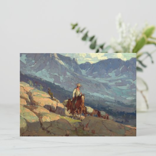 "The Lone Packer" Westerne kunst van Edgar Payne Kaart (Staand voorkant)