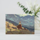 “The Lone Packer” westerse kunst van Edgar Payne Bedankkaart (Staand voorkant)