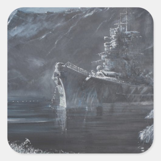 The Lone Queen Of The North Tirpitz Norway1944 Vierkante Sticker (Voorkant)