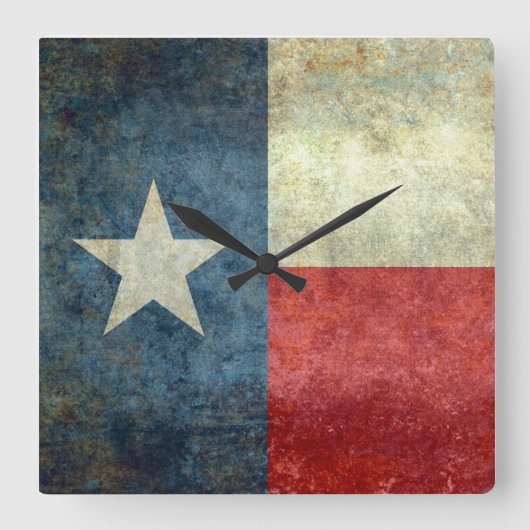The Lone Star Flag of Texas Vierkante Klok (Voorkant)