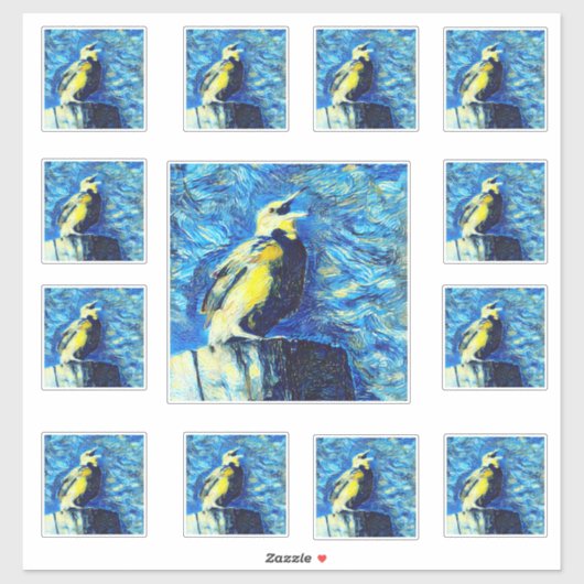 The Lonely Bird VanGogh Style  Sticker (Vel)