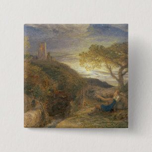 The Lonely Tower, 1868 (m/c & carrosseriekleur en Vierkante Button 5,1 Cm