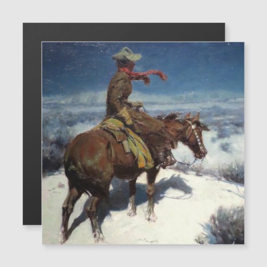 “The Lonely Vigil” by W Herbert Dunton Magnetische Uitnodiging (Voorkant / Achterkant)