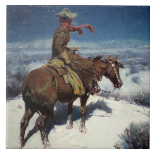 "The Lonely Vigil" by W Herbert Dunton Tegeltje (Voorkant)