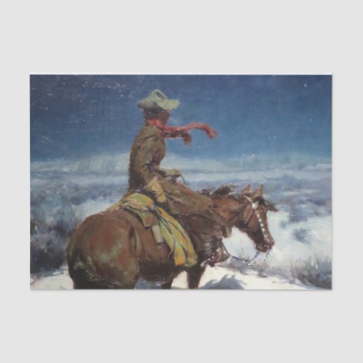 "The Lonely Vigil" by W Herbert Dunton Tissuepapier (Voorkant)