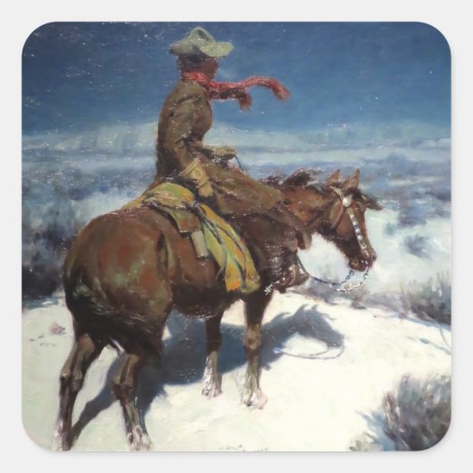 "The Lonely Vigil" by W Herbert Dunton Vierkante Sticker (Voorkant)