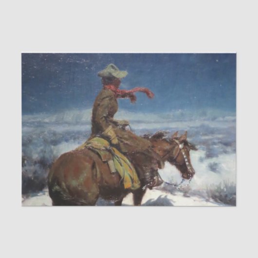 “The Lonely Vigil” door W Herbert Dunton Tissuepapier (Voorkant)