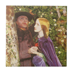 The Long Engagement van Arthur Hughes, Vintage Art Tegeltje