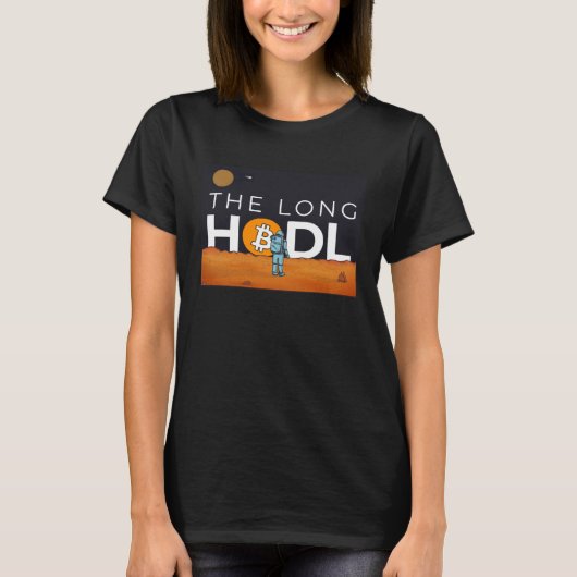 The Long Hodl, Bitcoin To The Moon Crypto Item Bea T-shirt (Voorkant)