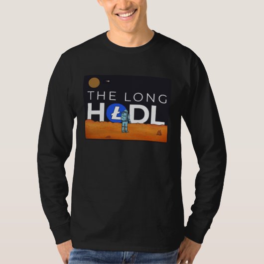 The Long Hodl, Litecoin To The Moon Crypto Item Be T-shirt (Voorkant)