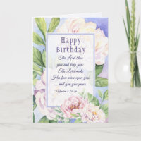 The Lord Bless You Bible Birthday Elegant Floral