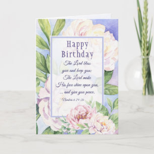 The Lord Bless You Bible Birthday Elegant Floral Kaart
