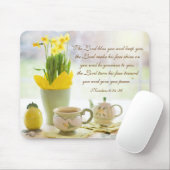 The Lord Bless You Bijbel Verse Tea Party Daffodil Muismat (Met muis)