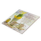 The Lord Bless You Bijbel Verse Tea Party Daffodil Tegeltje (Zijkant)