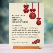 THE LORD BLESS YOU Christian Christmas Blessing Acryl Bord (Neutraal)