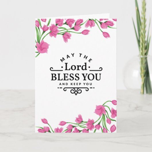 The Lord Bless You en hou je bij de bloemen Kaart (Voorkant)