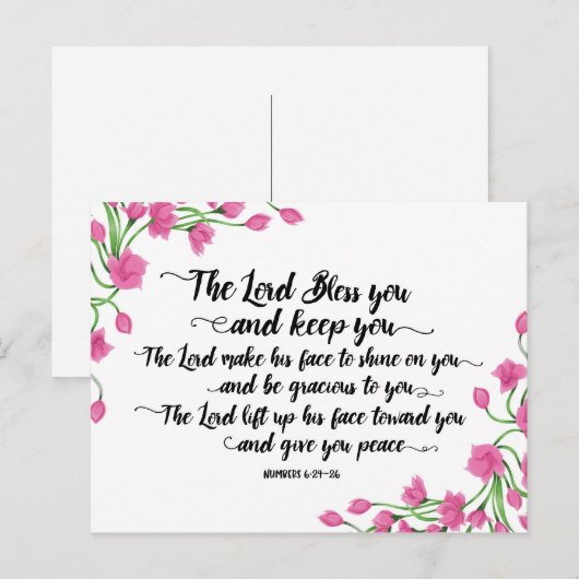 The Lord Bless You en Keep You Briefkaart (Voorkant / Achterkant)