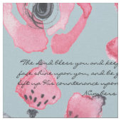 The Lord Bless You en Keep You Roos Pattern Stof (Close Up)